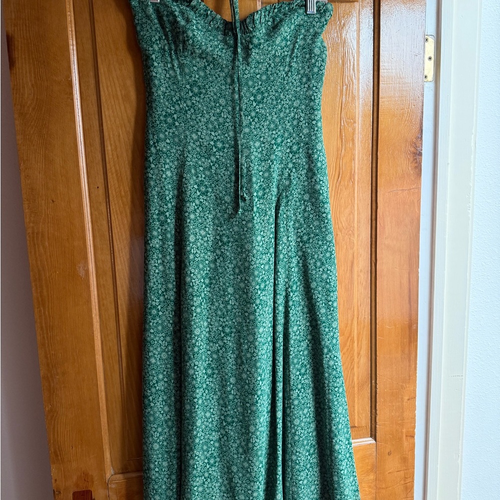 Reformation Green Sweetheart Sundress